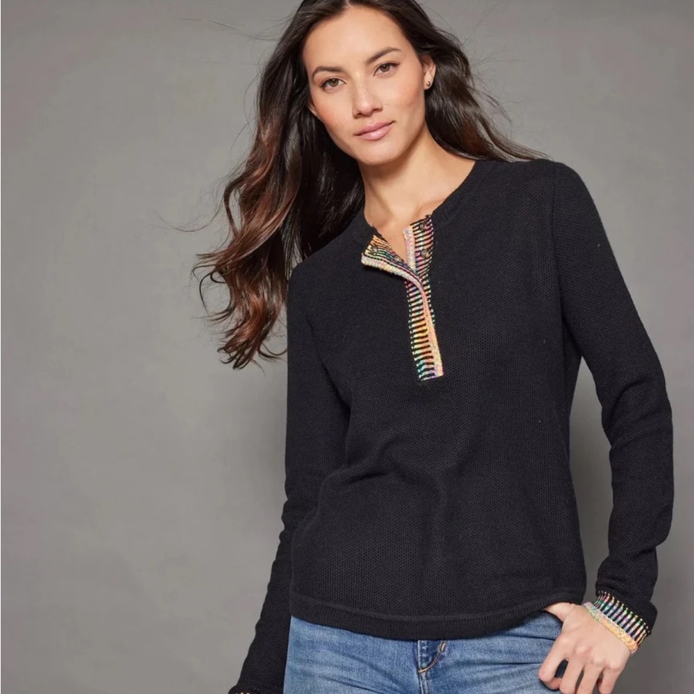 Lisa Todd Double Track Henley Pullover Sweater